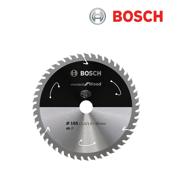 보쉬 165mm 48T Standard 목재용 충전 원형톱날(1개입/2608837687)