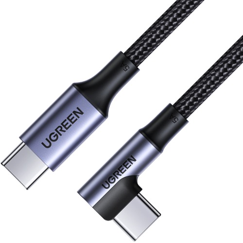 유그린 C to C타입 한쪽 기역자 PD 100W 고속 충전 케이블 1m U-70643