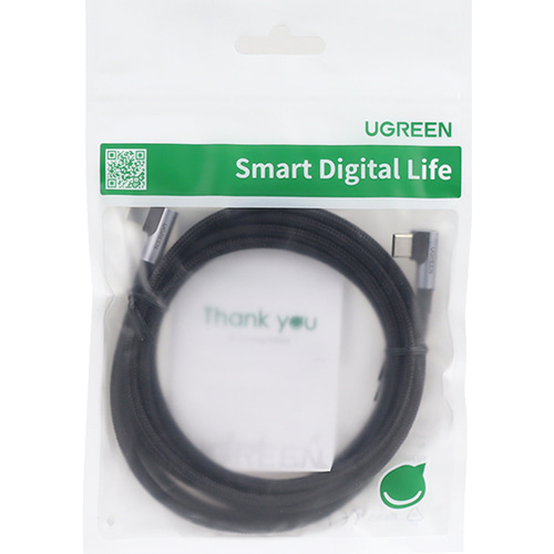 유그린 C to C타입 양쪽 기역자 PD 100W 고속 충전 케이블 2m U-70698