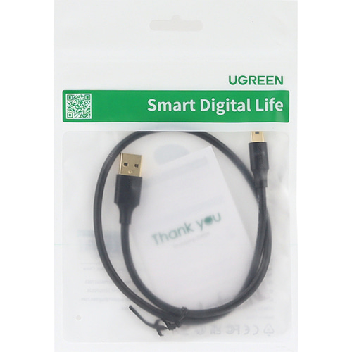 유그린 USB 2.0 미니5핀 외장하드 케이블 0.5m U-10354