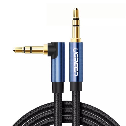 유그린 90도 ㄱ자 3.5mm 스테레오 AUX 패브릭 케이블 0.5m U-60178