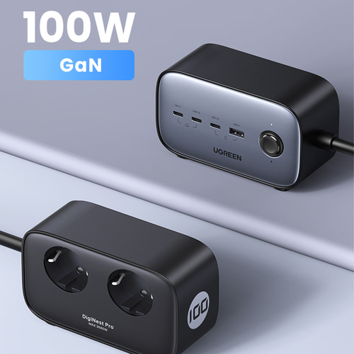 유그린 GaNIII 100W PD PPS 멀티탭 고속 충전기 프로 U-15686