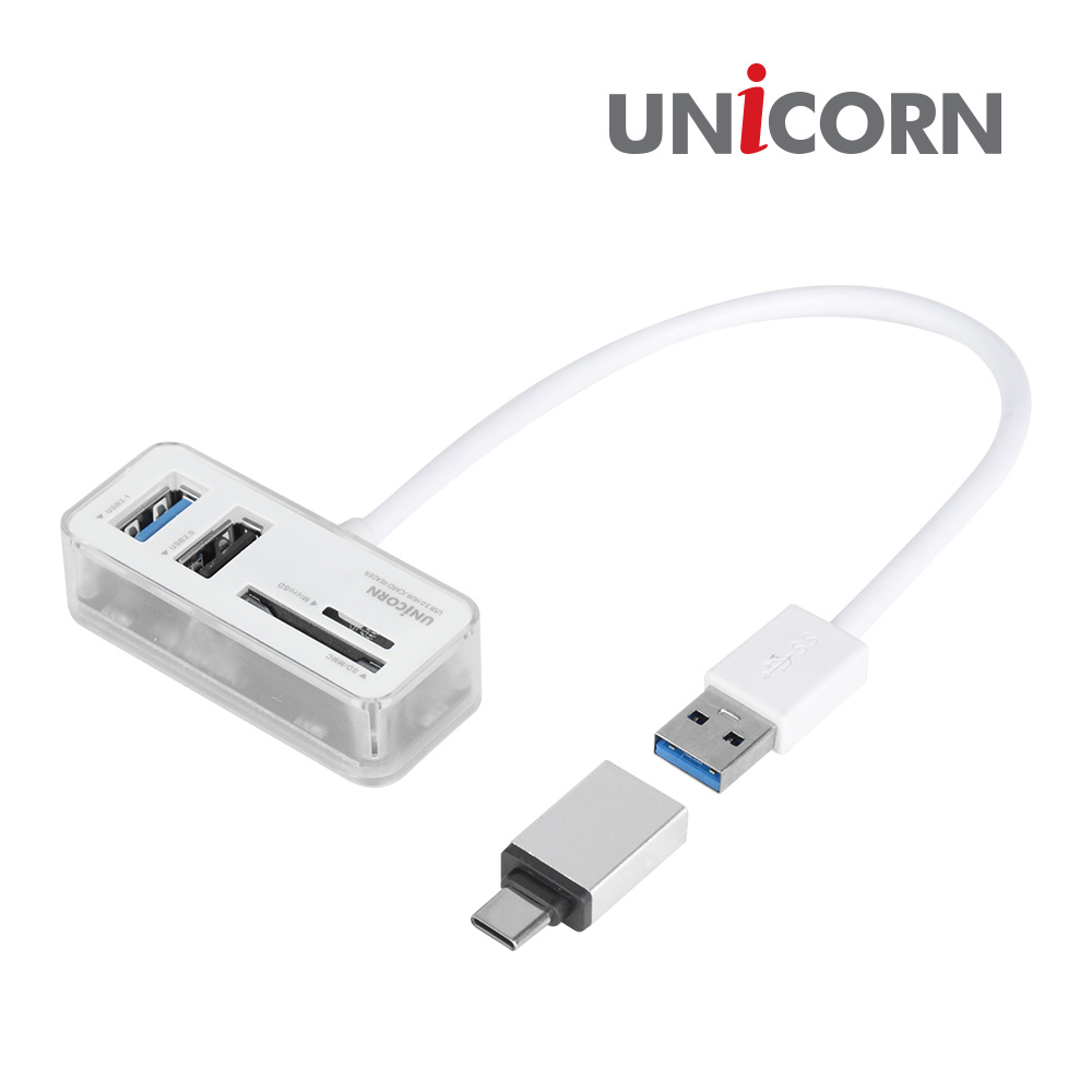 유니콘 TH-500CR USB3.0허브 멀티포트 카드리더기 (A타입 C타입 겸용)