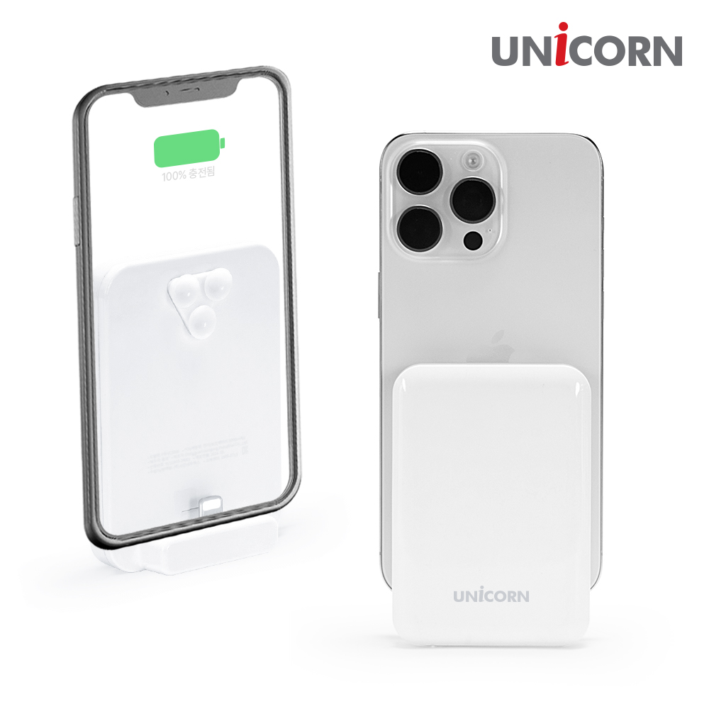 유니콘 일체형 도킹형 미니 보조배터리 5000mAh 흡착식 PB-VC5000삼성