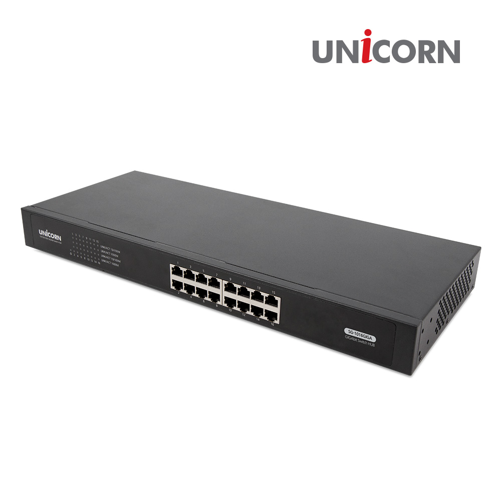 유니콘 SG-1016GIGA 16포트 기가스위칭허브 / 랙마운트