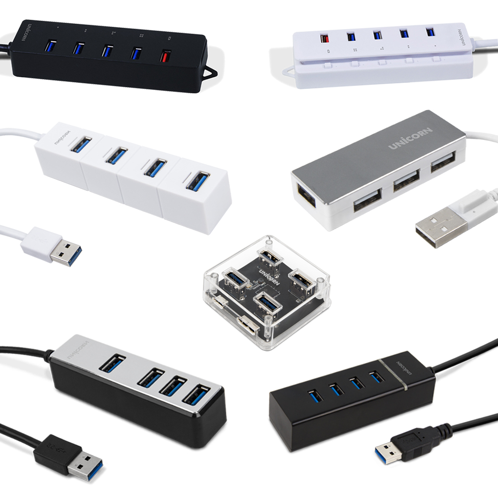 유니콘 RH-A40 그레이 4포트 USB허브 USB2.0