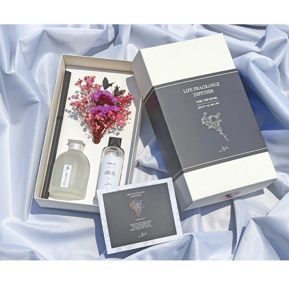 나모라 섬유유연제 디퓨저 호텔디퓨저 프리저브드 보라색 안개꽃 퓨어코튼 100ml