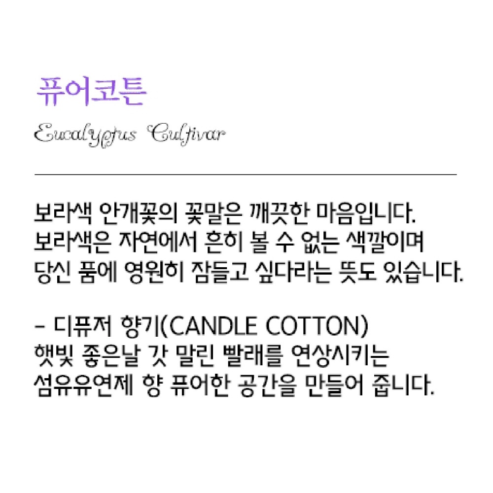 나모라 섬유유연제 디퓨저 호텔디퓨저 프리저브드 보라색 안개꽃 퓨어코튼 100ml