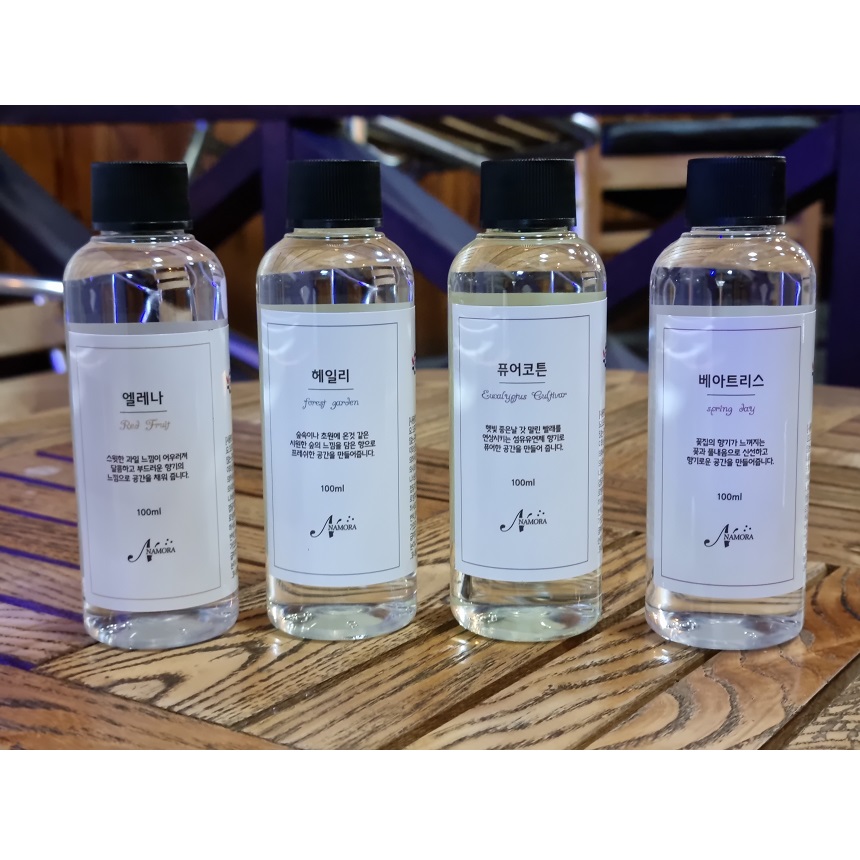 나모라 퓨어코튼 디퓨저 100ml 리필용 섬유유연제향 호텔디퓨저 프리저브드 보라색 안개꽃