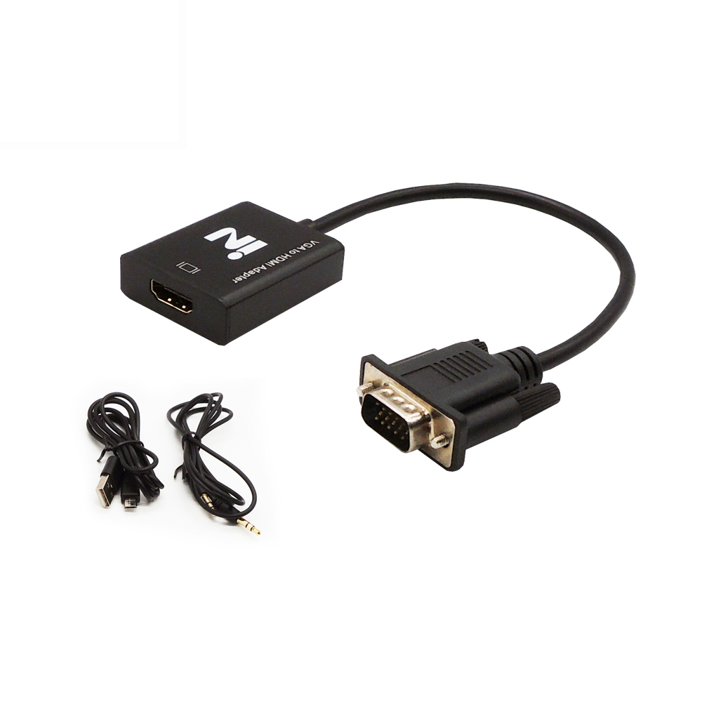 VGA TO HDMI 컨버터젠더 케이블 (오디오 지원)