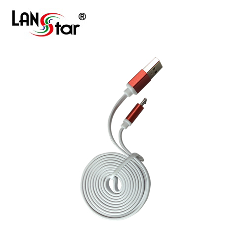 삼성/LG용 USB TO 마이크로 B 평면 충전 데이터 레드메탈 케이블 1M