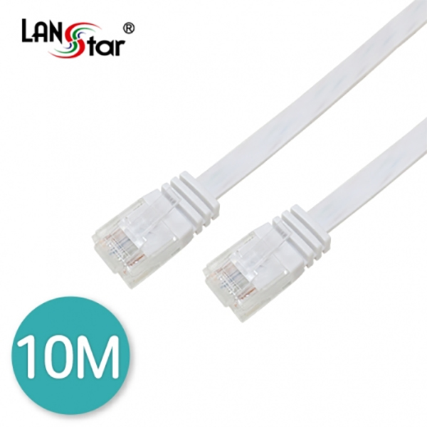 UTP평면케이블 , CAT.6 DIRECT 10M, WHITE(▷흰색◁)