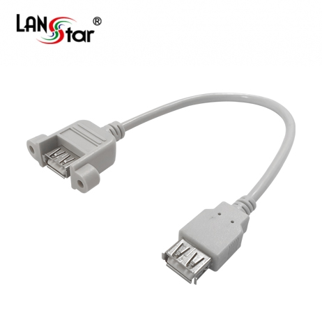 USB2.0 판넬형 연장 케이블 연장 A/F-A/FScrew, Black, 0.2M
