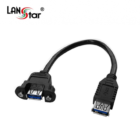 USB3.0 판넬형 연장 케이블 연장 A/F-A/FScrew, Black, 0.2M