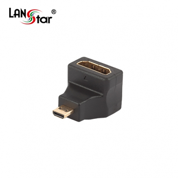HDMI마이크로젠더, HDMI A／F-D／M, Black, 90도