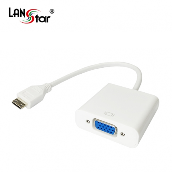 MINI HDMI TO VGA 컨버터/영상/오디오미지원 0.15M, 보급형