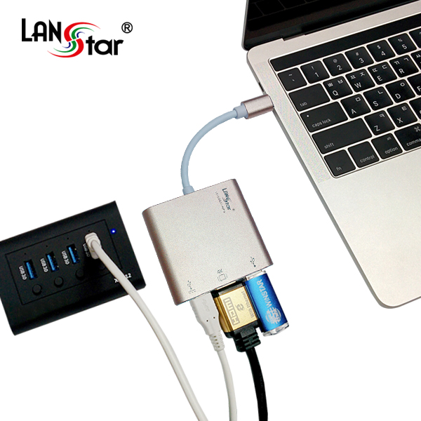 USB 3.1 To HDMI (4k지원) 멀티포트, 3.1(충전)+3.0(OTG), Gold