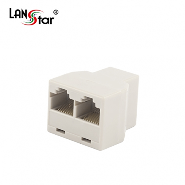 아이보리 커플러 8P8C Y형 1：2 RJ-45 CAT.5E 보급형-핀타입