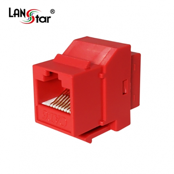키스톤 장착형 커플러, CAT.6, UTP, I형, RJ45, UL규격, Red, 대만산
