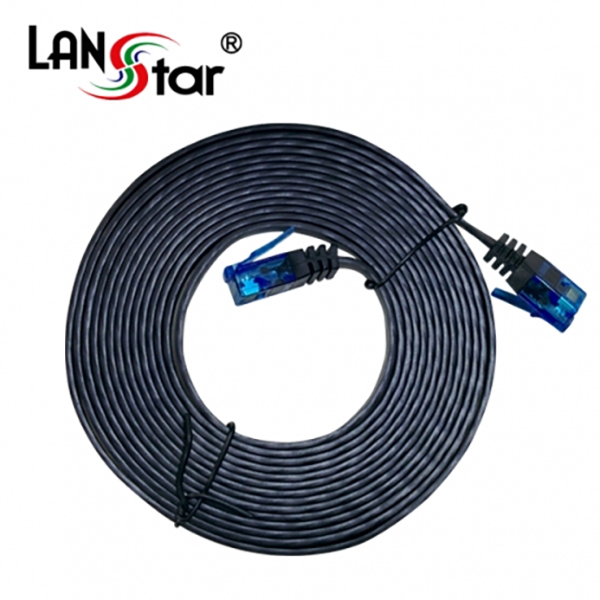 UTP평면 랜케이블 블루콘넥터, CAT.7 DIRECT 3M, BLACK(▶검정◀)