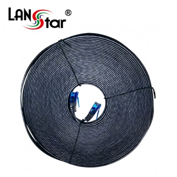 UTP평면 랜케이블 블루콘넥터, CAT.7 DIRECT 15M, BLACK(▶검정◀)