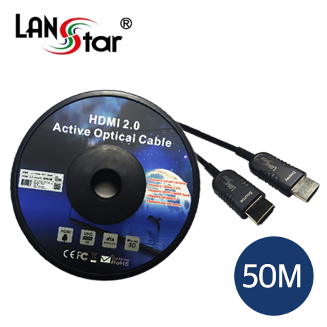 HDMI 2.0a 옵티컬 하이브리드 광케이블 , 19P M/M, Black, 4K*2K 60Hz 50M