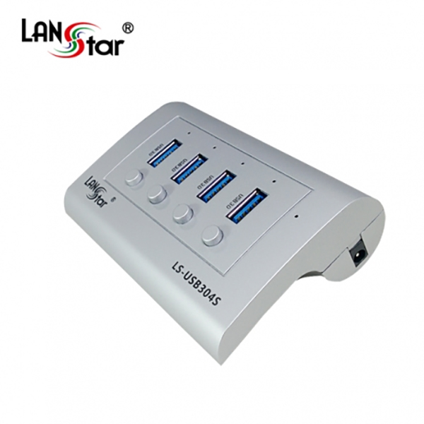 USB허브 , USB3.0 4Port. Silver,무전원/전원추가가능 LS-USB304S