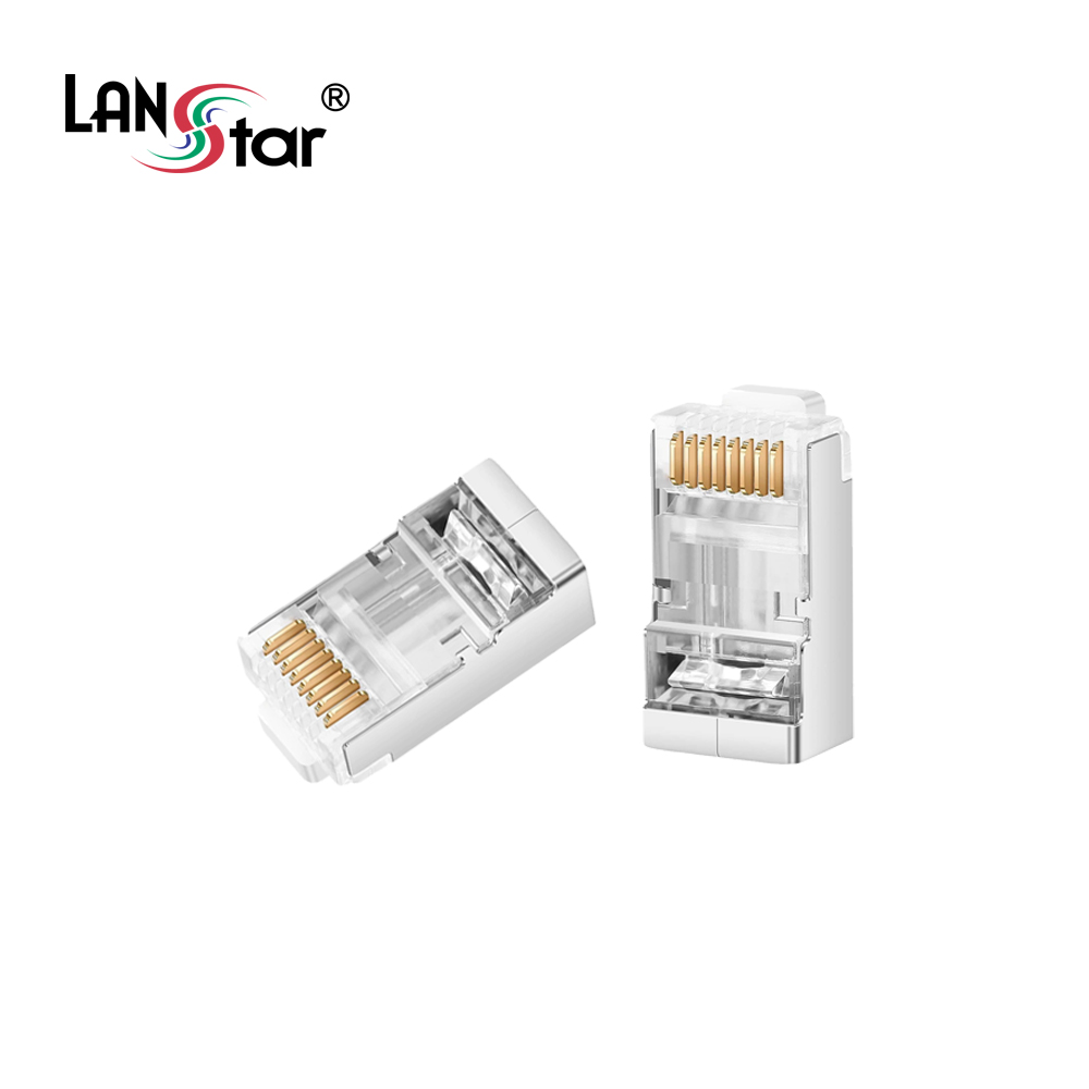 케이블 통과형 모듈러 콘넥터 8P8C, RJ45, CAT.5E, STP (100개)