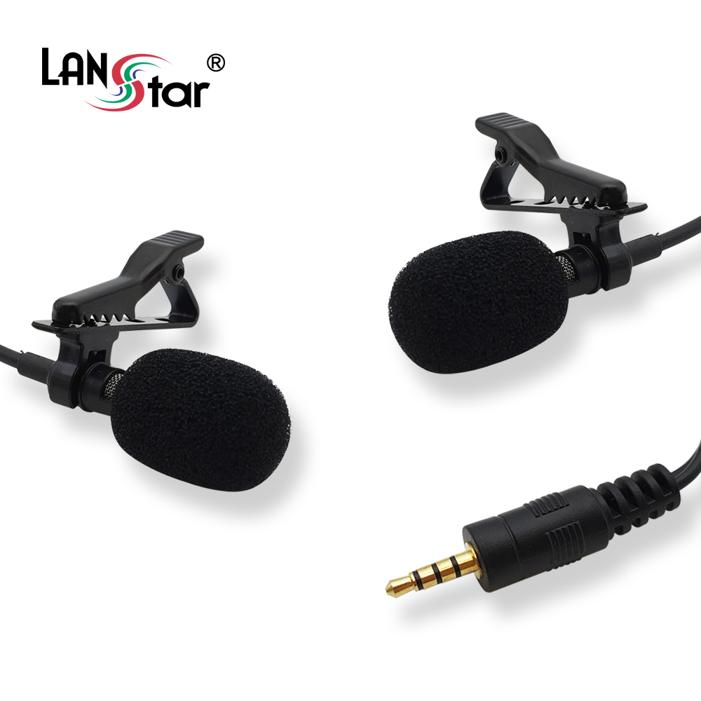 외장 3.5mm 마이크 케이블 (클립형) Dual (3극 젠더 포함)