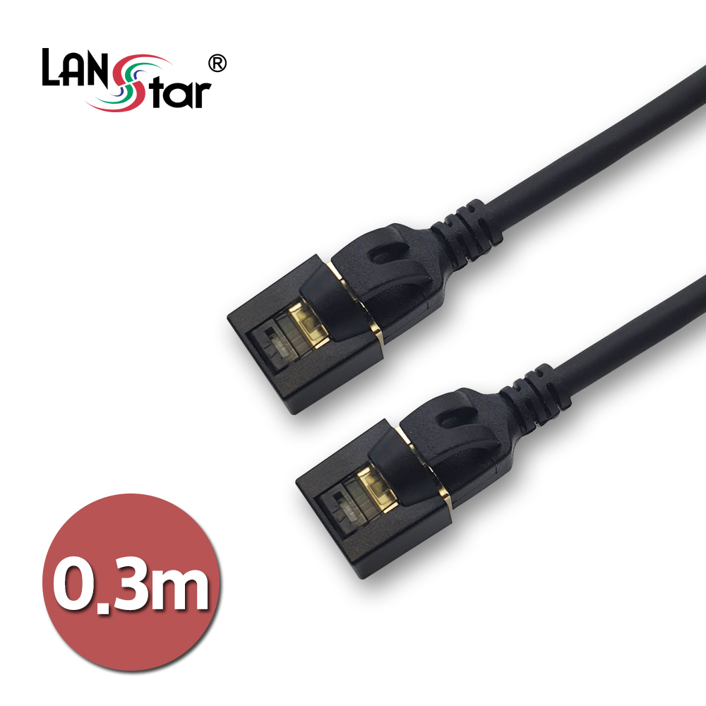 CAT.8 slim 케이블 Black, SSTP, 40G, 30AWG, 0.3m  (250개)