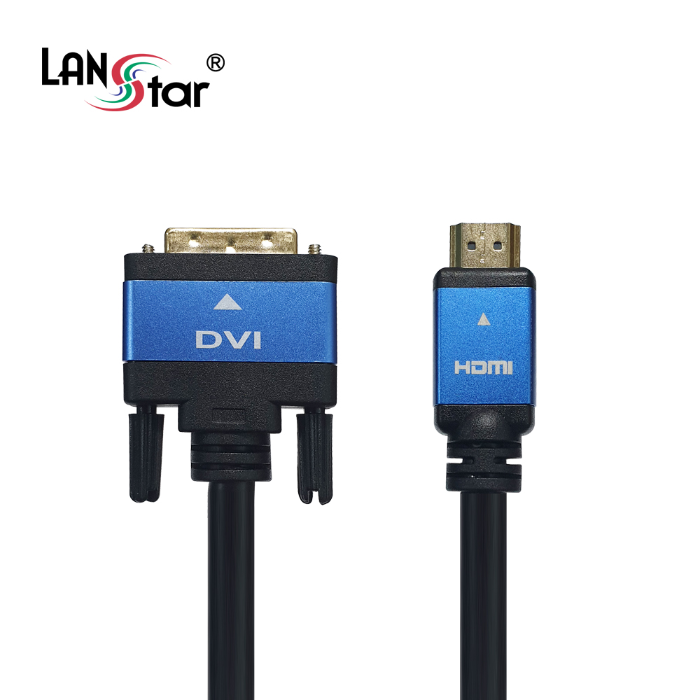 HDMI 2,0 to DVI 싱글(18+1) 블루메탈 케이블 , 1.5M , 4K 60Hz , 30AWG
