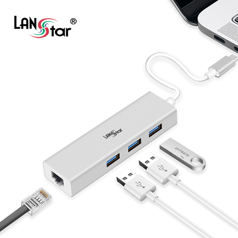 [LANstar] USB3.0 Type C 기가랜카드 허브 [30631]