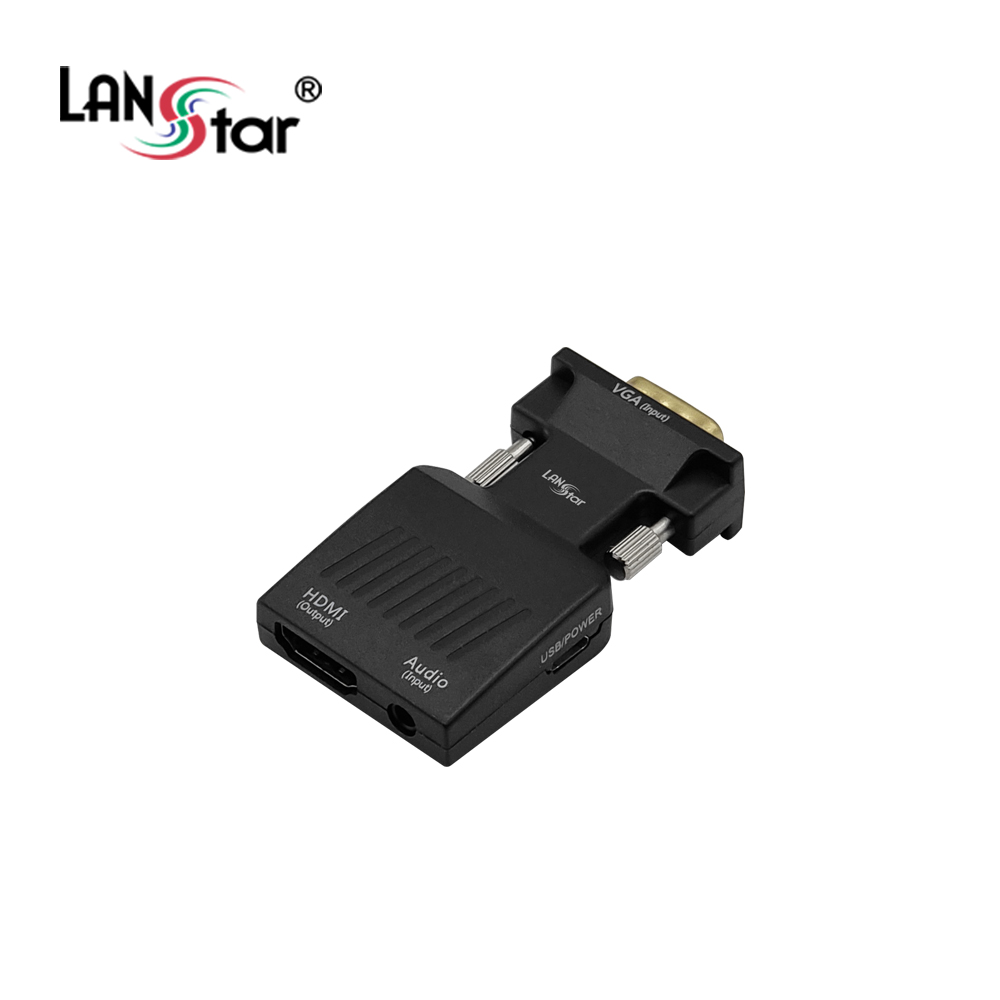 [LANstar] VGA to HDMI 젠더 컨버터, 오디오 지원 [30712]