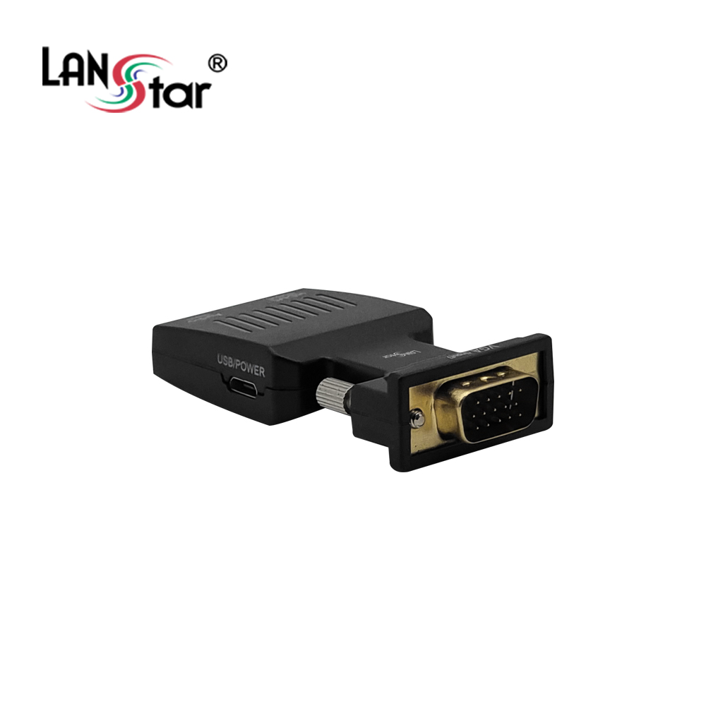 [LANstar] VGA to HDMI 젠더 컨버터, 오디오 지원 [30712]