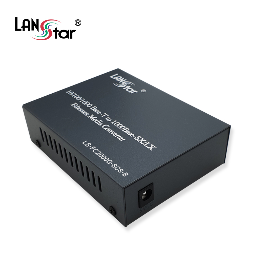 광 미디어 컨버터/광 컨버터, 10/100/1000Mbps 싱글 SC타입, B타입 TX 1550nm/RX 1310nm, 최대 25km