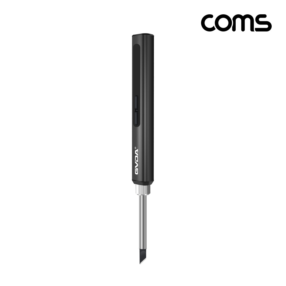 Coms 초고속 급속예열 C타입 납땜 인두기 USB-C 디스플레이 인두 땜질 휴대용 실내외 작업 온도조절