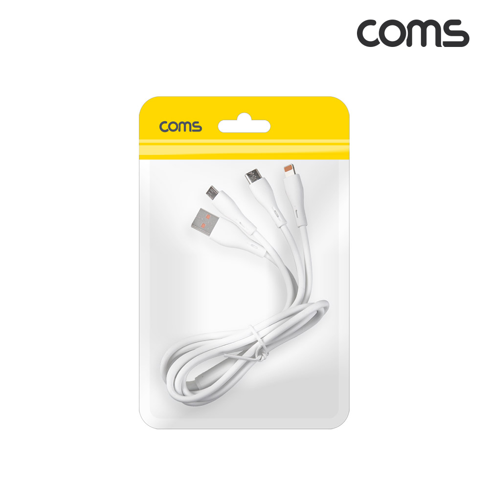 Coms 3in1스마트폰 충전전용 멀티 케이블 C타입, iOS 8핀, 마이크로 5핀 안드로이드