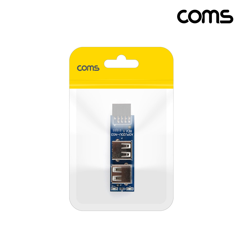 Coms USB 포트 9Pin to USB 2.0 A 2Port 메인보드 연결 좌우꺾임 9핀