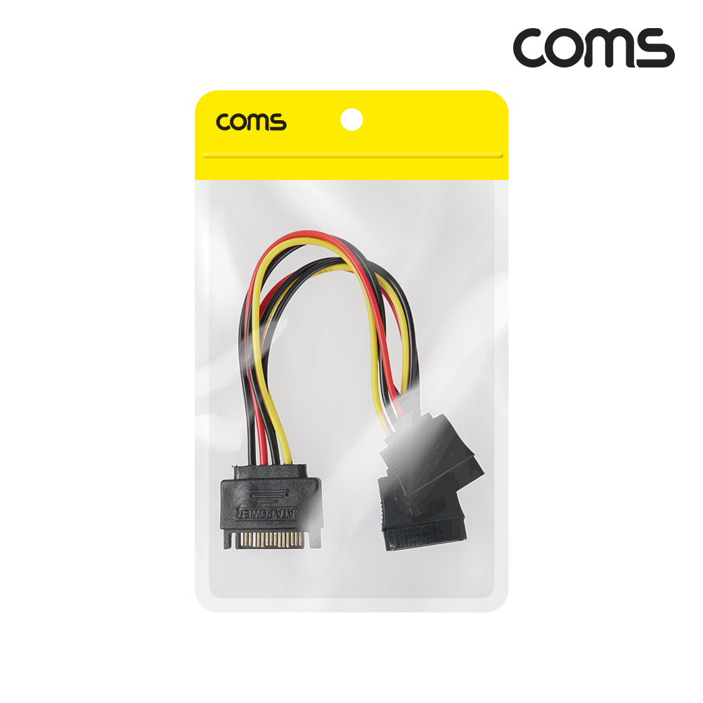 Coms SATA 전원 Y 케이블 SATA 15Pin M to F x2