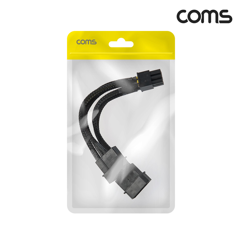 Coms 12V 전원 젠더 IDE 4Px2 그래픽카드 전원 6P VGA 15cm