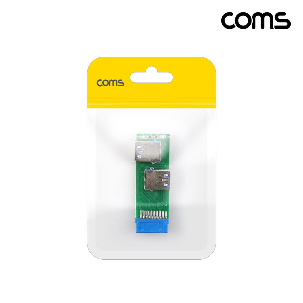 Coms USB 포트 19Pin/20Pin to USB 3.0A 2Port 2포트 듀얼젠더 좌우 메인보드 마더보드 19핀/20핀 F to USB AF