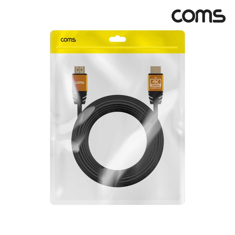 Coms 골드노브 슬림 HDMI V2.0 케이블 10M Gold Metal 4K 60Hz UHD