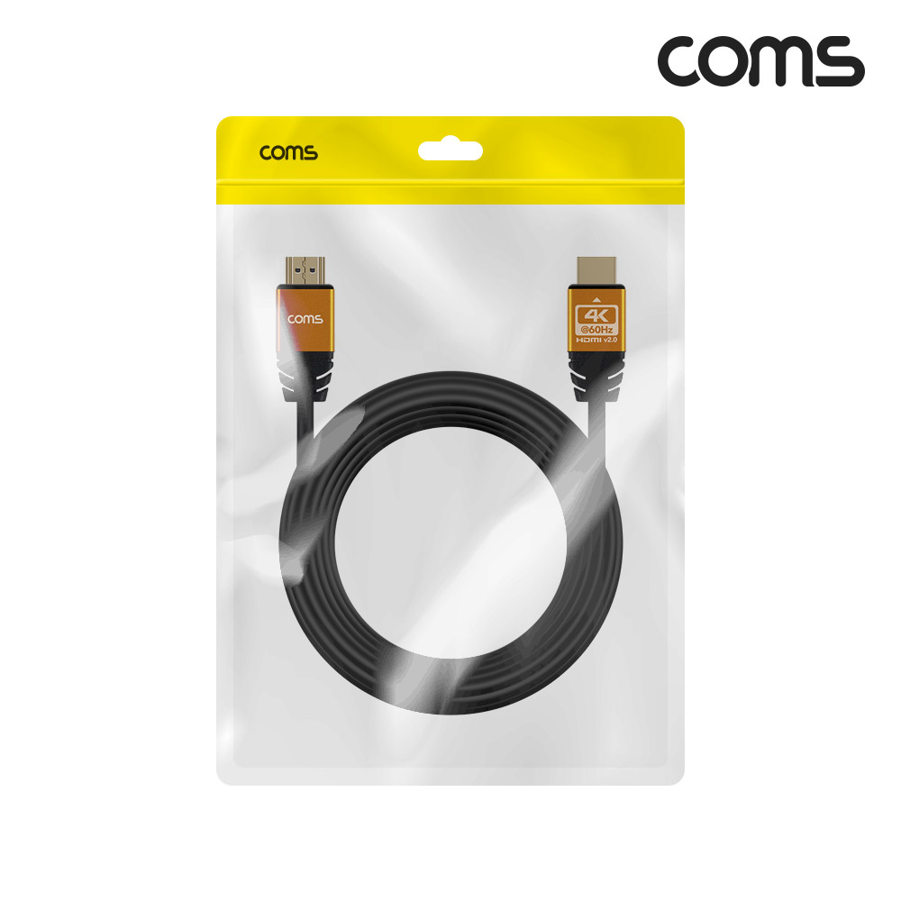 Coms 골드노브 슬림 HDMI V2.0 케이블 5M Gold Metal 4K 60Hz UHD