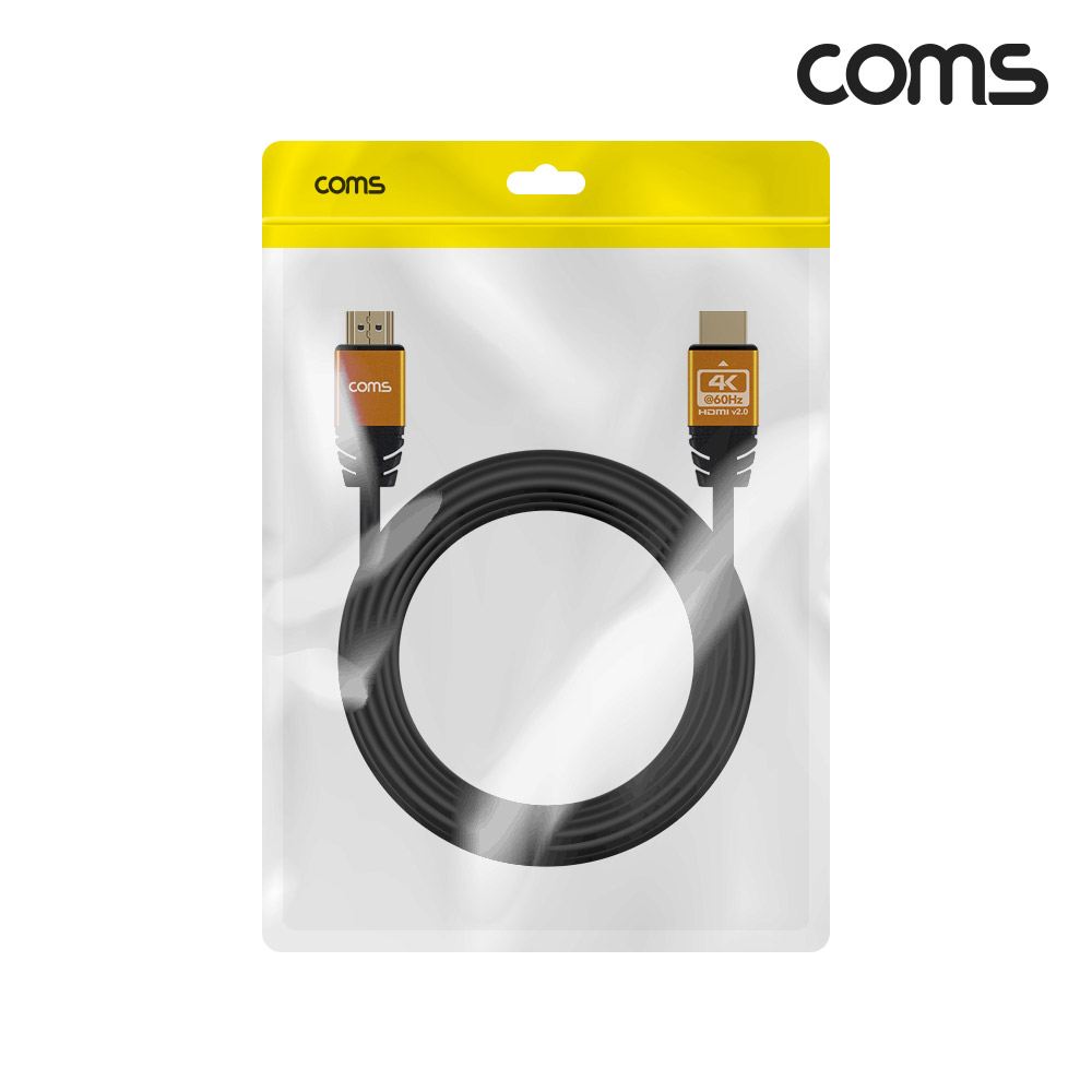 Coms 골드노브 슬림 HDMI V2.0 케이블 3M Gold Metal 4K 60Hz UHD