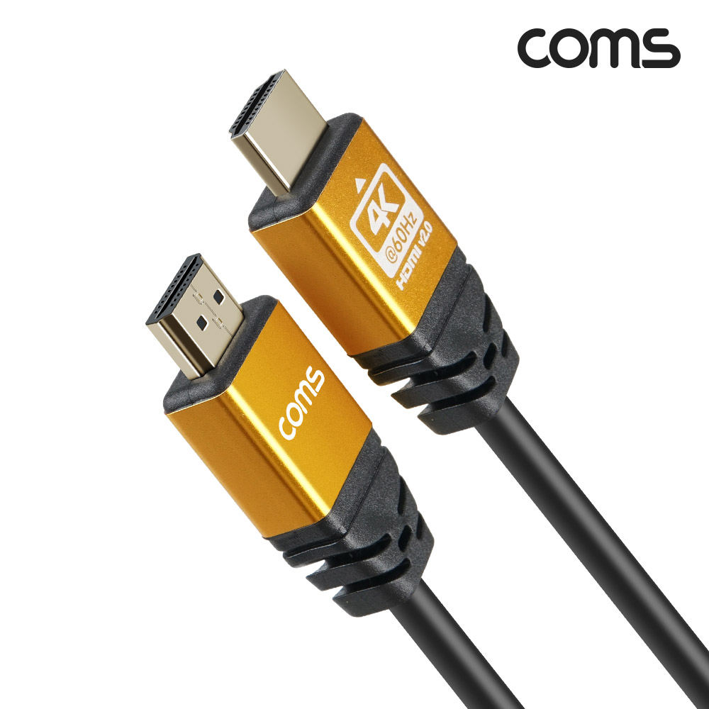 Coms 골드노브 슬림 HDMI V2.0 케이블 1.2M Gold Metal 4K 60Hz UHD