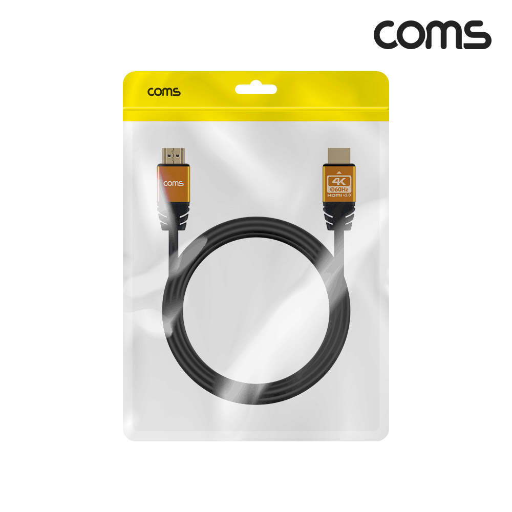 Coms 골드노브 슬림 HDMI V2.0 케이블 1.2M Gold Metal 4K 60Hz UHD