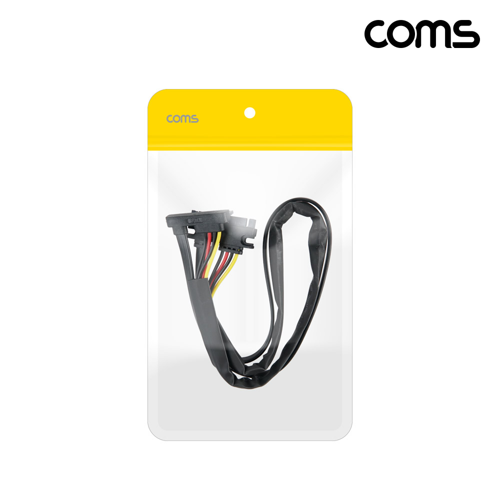Coms SATA 데이터 전원 연장 케이블 SATA 22P 꺾임 MF 50cm