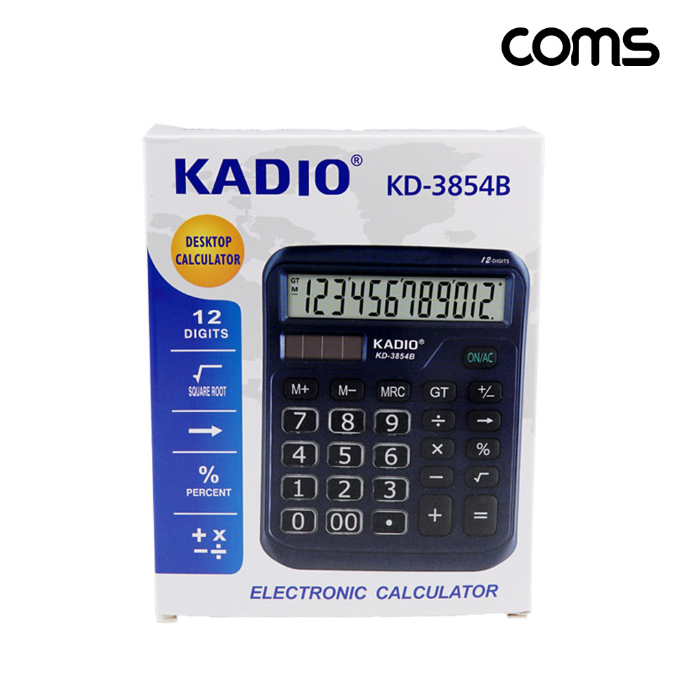 Coms 탁상용 전자 계산기 (12자리), 사무용, 일반, 버튼식, 휴대용
