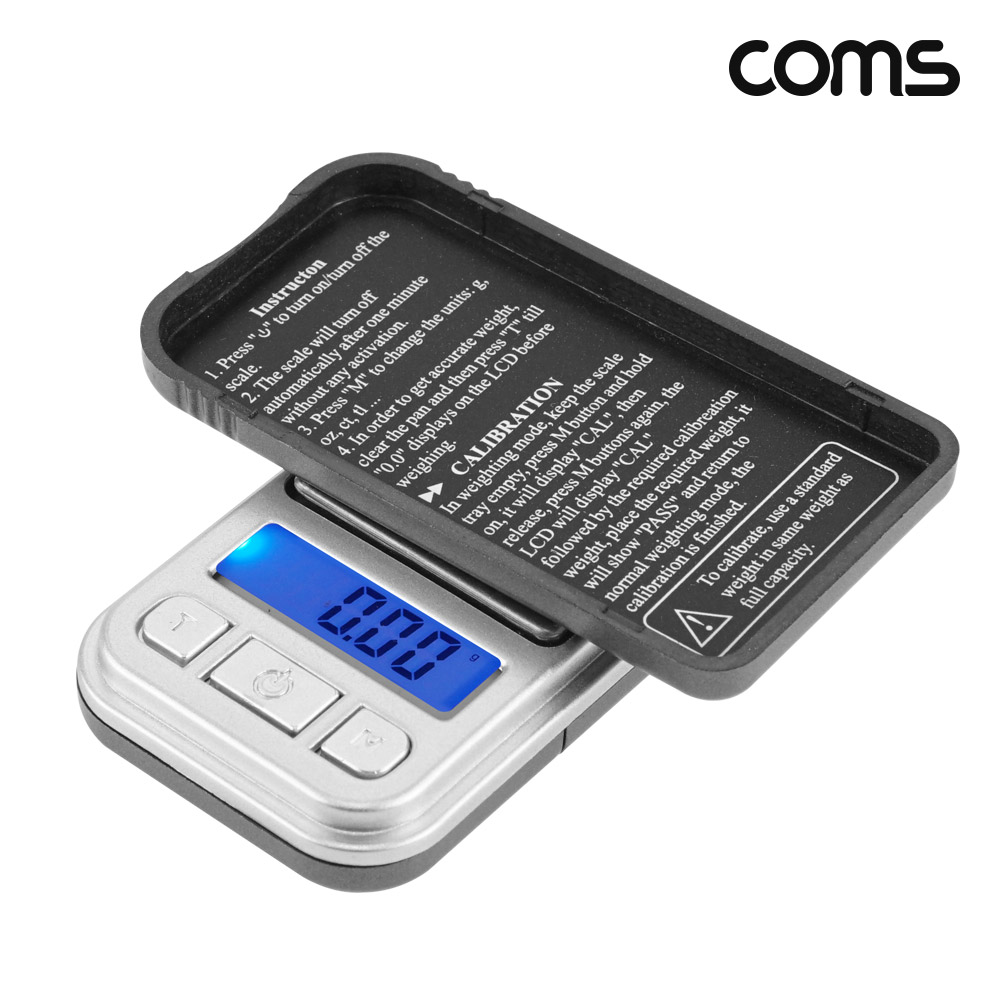 Coms 미니 초정밀 전자저울 0.01g~200g 휴대용 TARE 영점 초소형