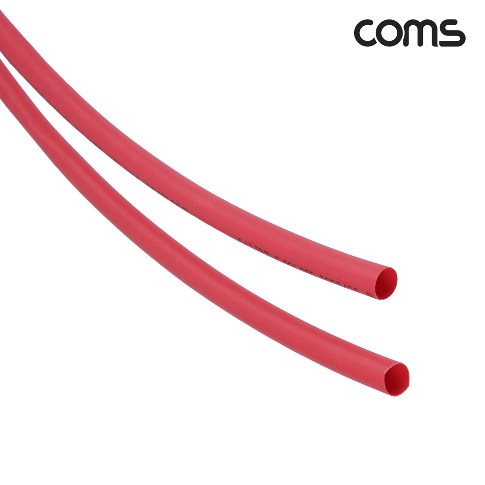 Coms 수축 튜브 5mm 길이 1M 빨강 1개